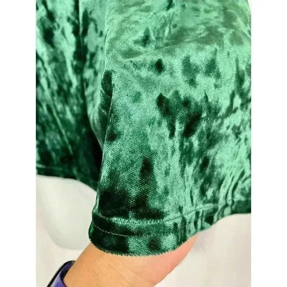 illa illa Green Velvet Tank Top MEDIUM Lace Trim Women's - Picture 5 of 11